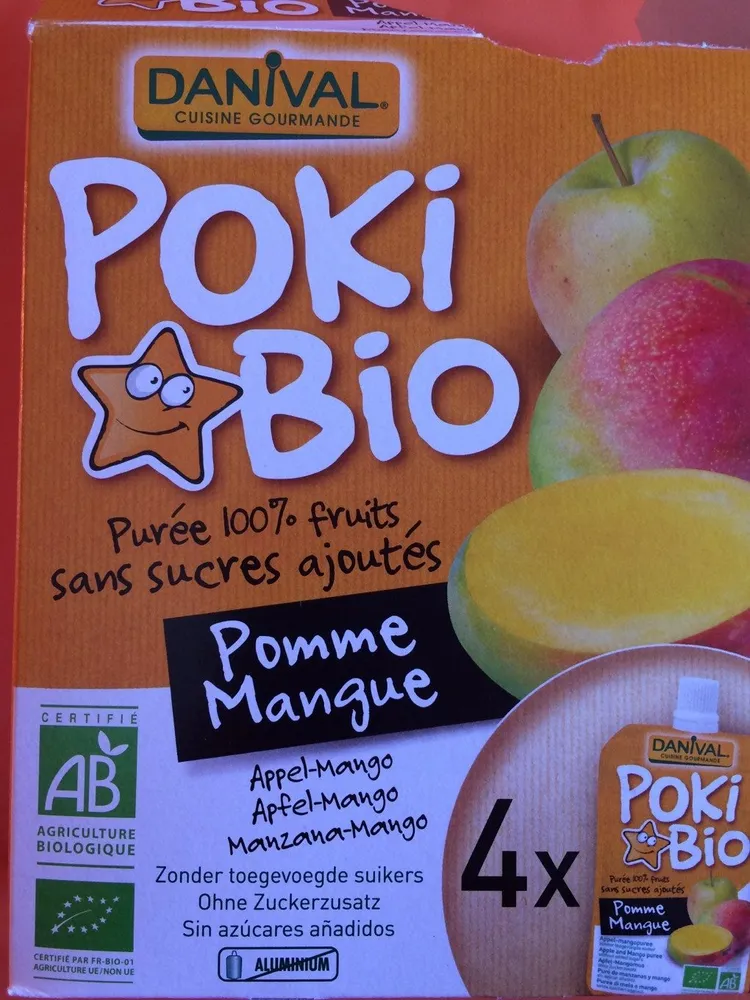 Poki Bio Pomme-Mangue Purée 100% fruits