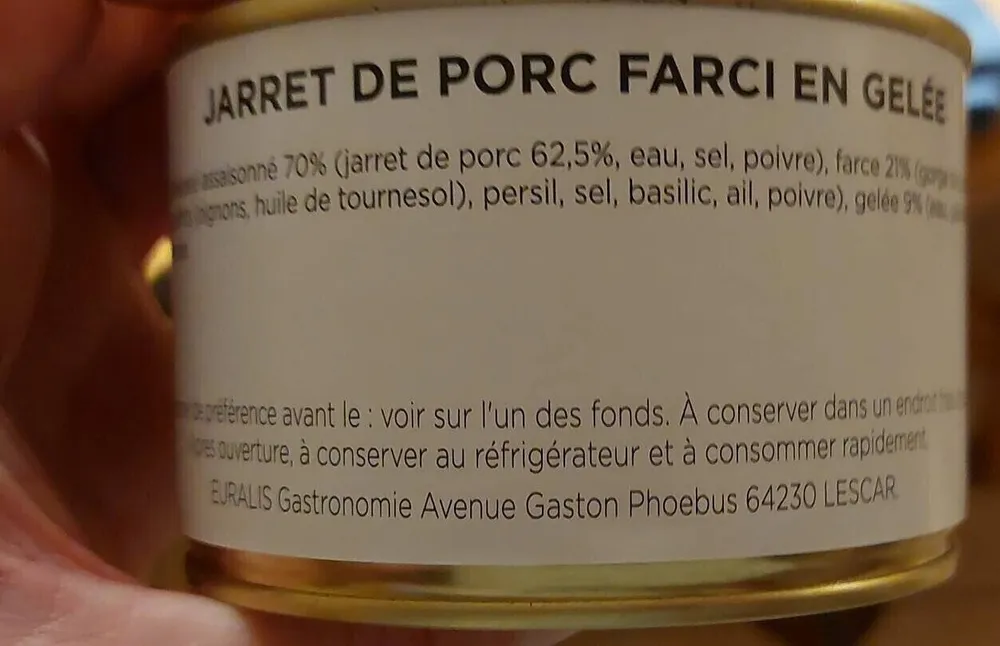 Jarret de porc farci en gelée