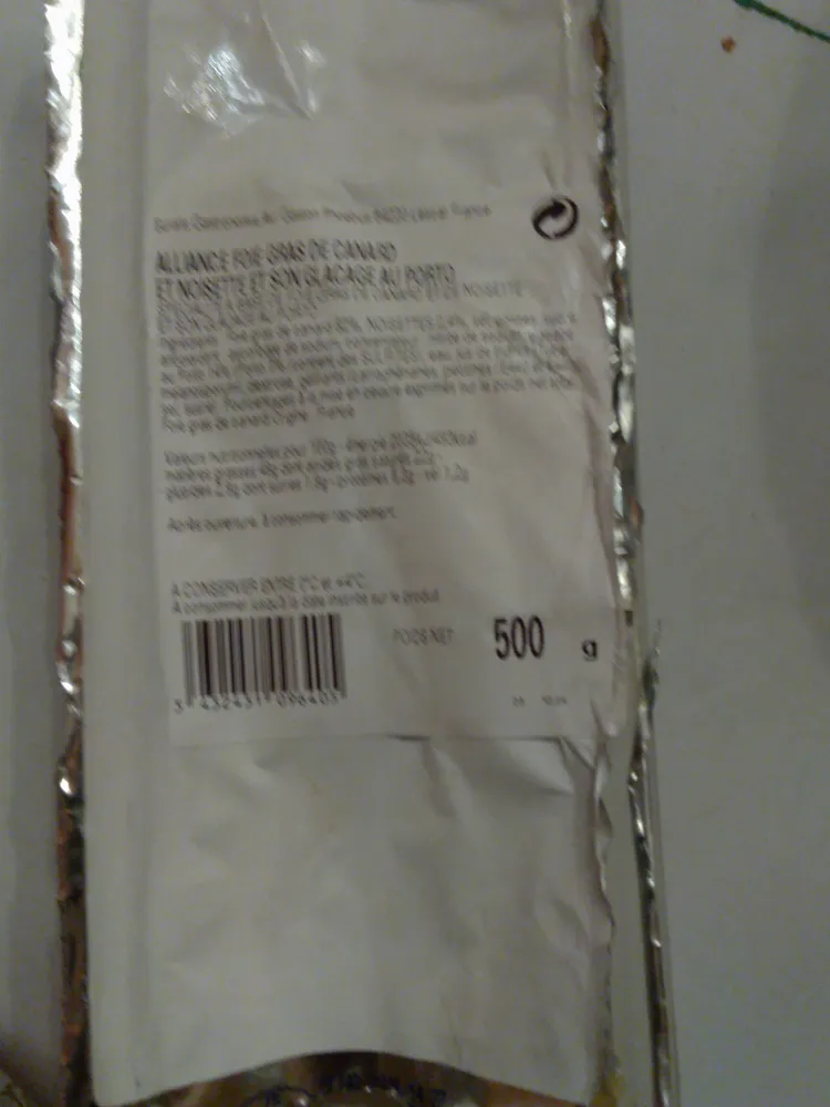 aliance foie gras de canard et noisette