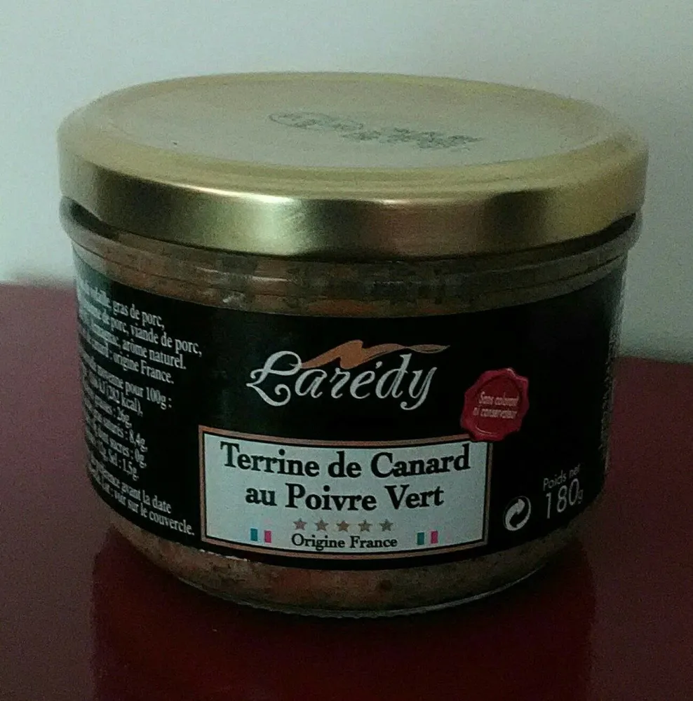 Terrine de canard au poivre vert