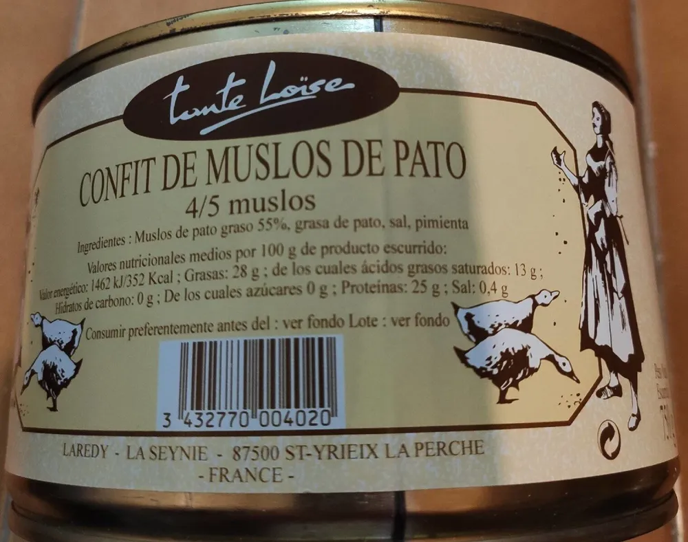 Confit de muslos de pato