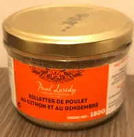 Rillettes de poulet au citron et au gingembre