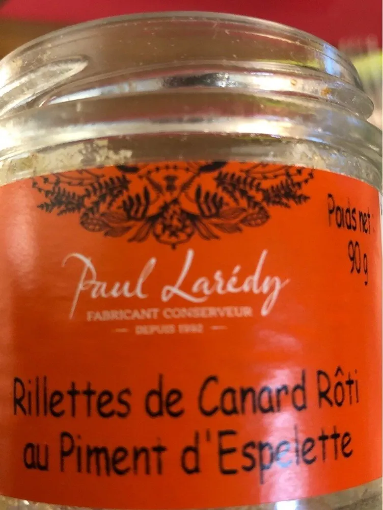 Rillettes de canard rôti au piment d'Espelette