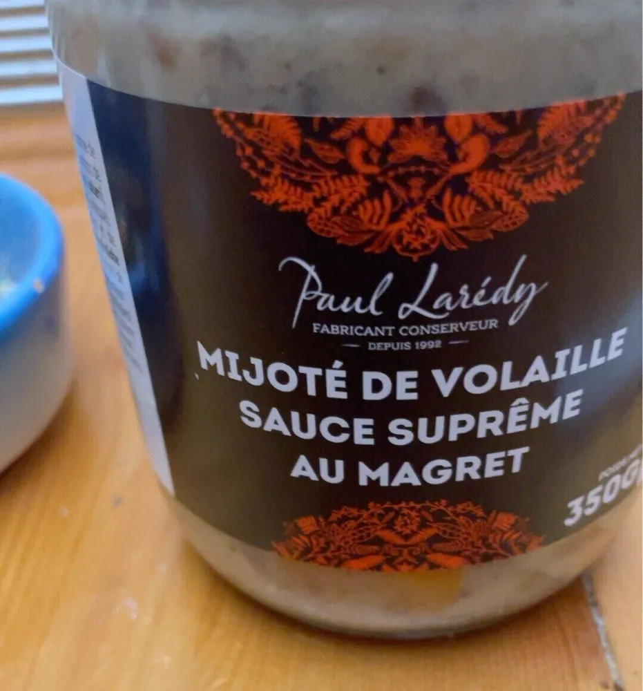 Mijotés de volaille sauce suprême au magret