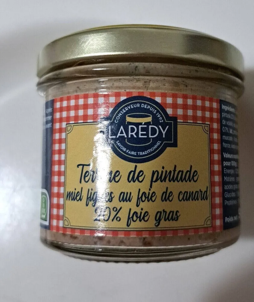 Terrine de pintade miel figues au foie de canard 20% foie gras