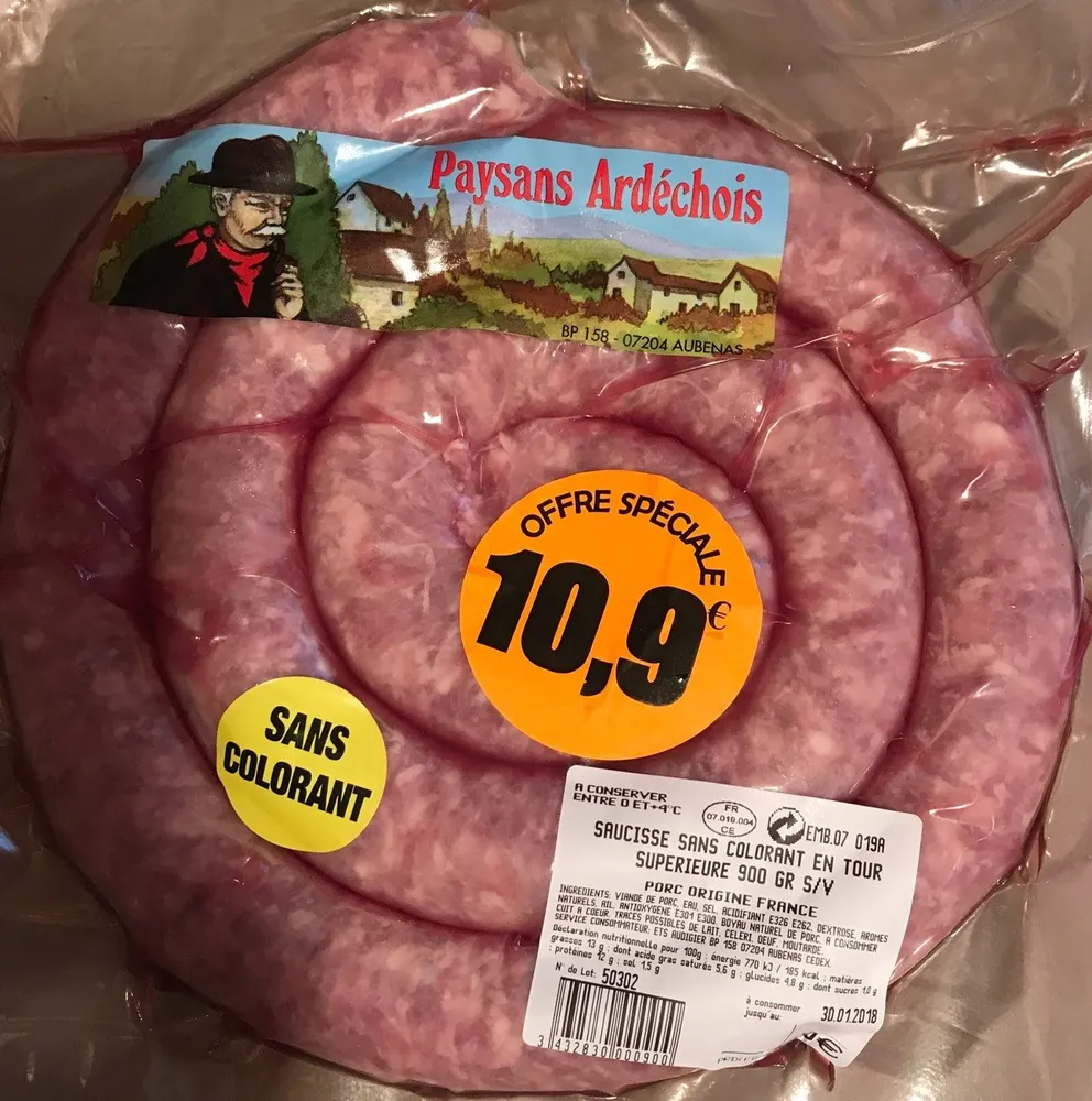 Saucisse sans colorant