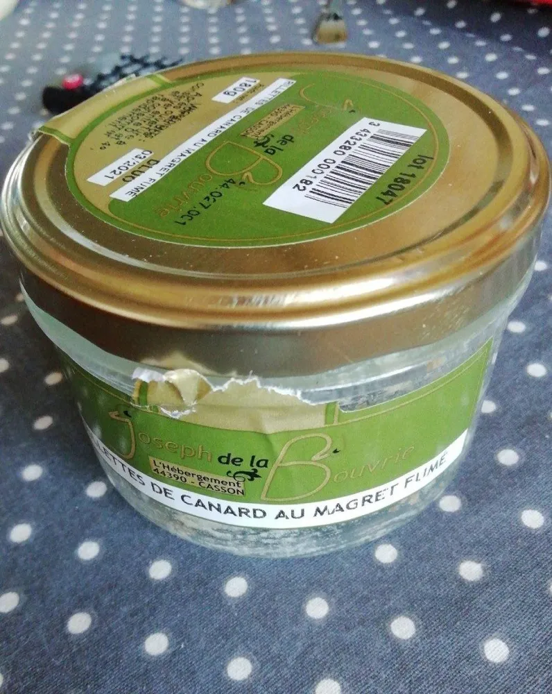 Rillettes de canard au magret fumé