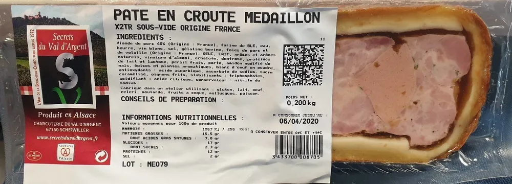 Pâté en croûte avec Médaillon