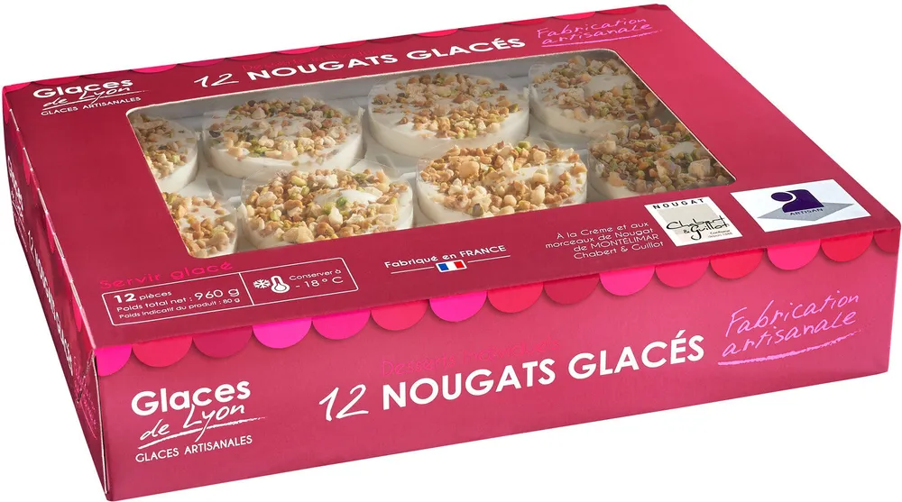 Desserts glacés individuels au nougat