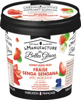 Sorbet plein fruit à la fraise senga sengana - La Manufacture des Belles Glaces