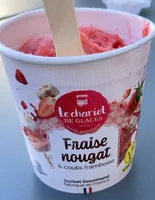 Glace a la fraise/nougat artisanale