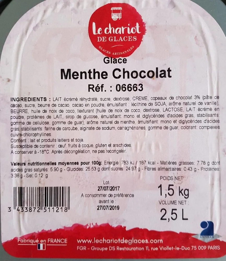 Glace menthe chocolat