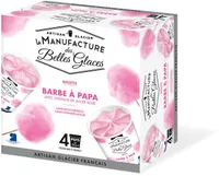 Glace parfum barbe à papa et ses cristaux de sucre roses
