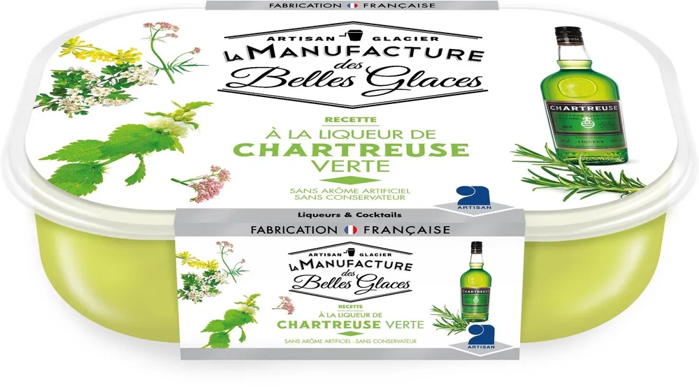 Glace à la liqueur Chartreuse verte