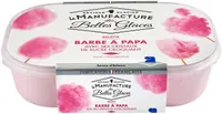 Glace parfum barbe à papa avec cristaux de sucre rose