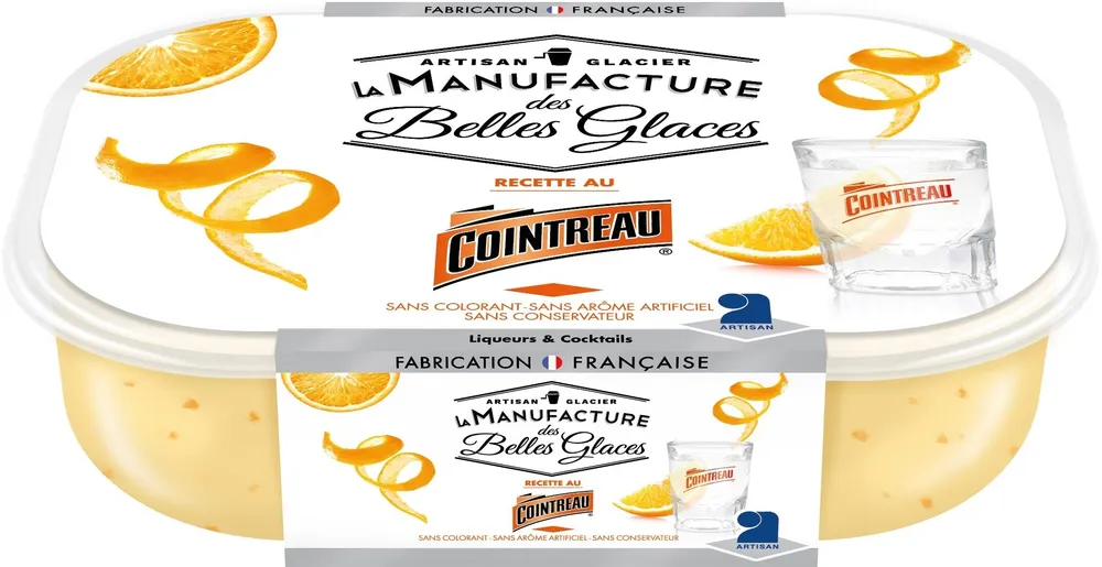 Crème glacée au Cointreau® avec morceaux d'orange confite