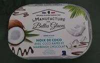 Crème glacée noix de coco marbrage chocolat