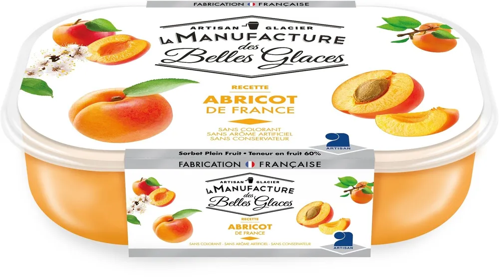 Sorbet plein fruit à l'abricot de France
