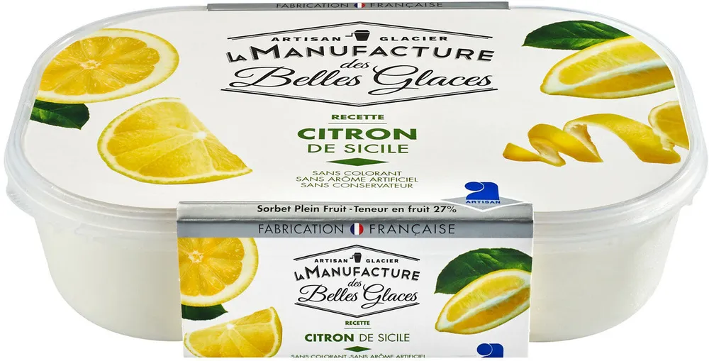 Sorbet plein fruit au citron de Sicile