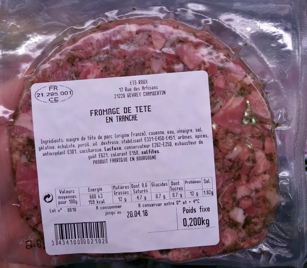 Fromage de Tête en Tranche