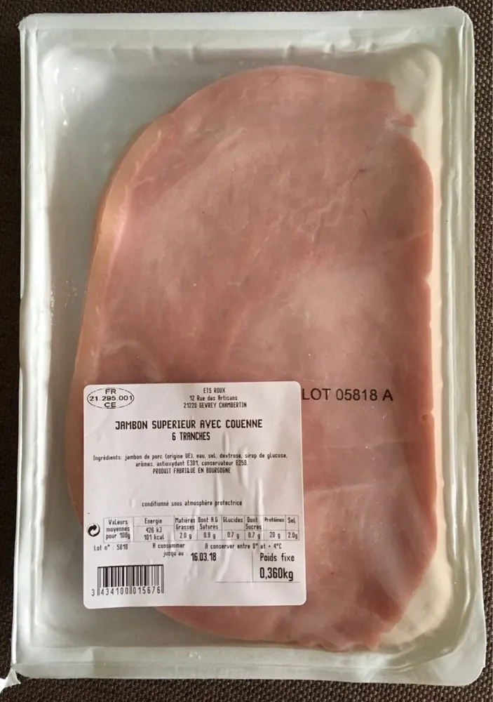 Jambon Supérieur avec Couenne