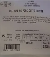 Poitrine de porc cuit farcie