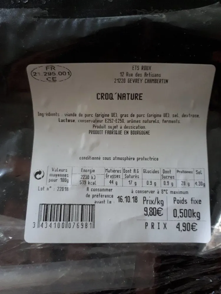 Croq'nature ou mini saucisson