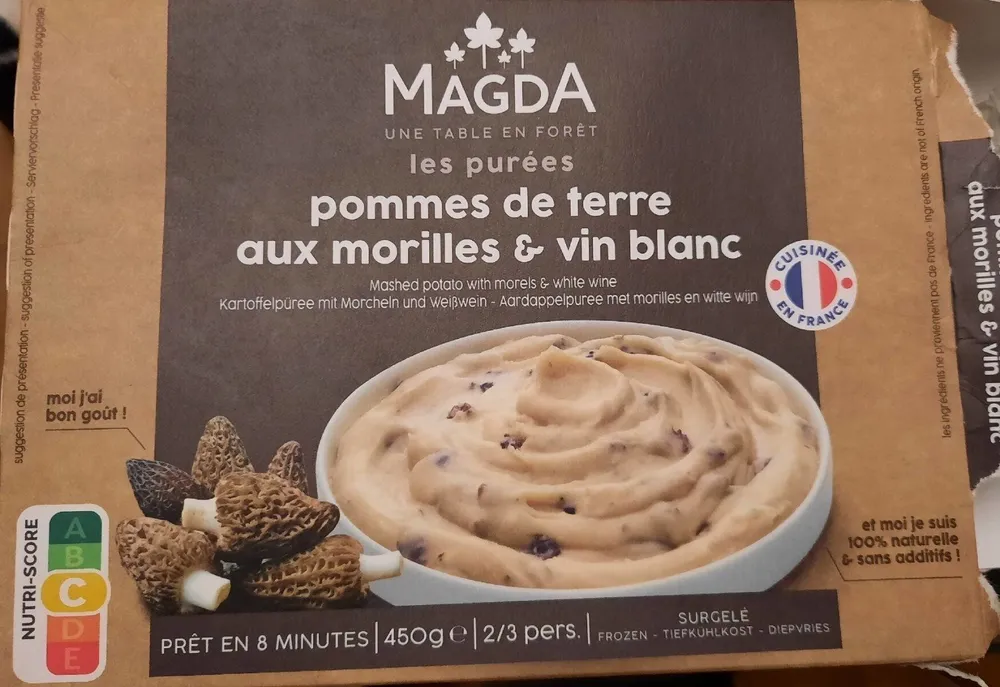 Purée pommes de terre aux morilles et vin blanc