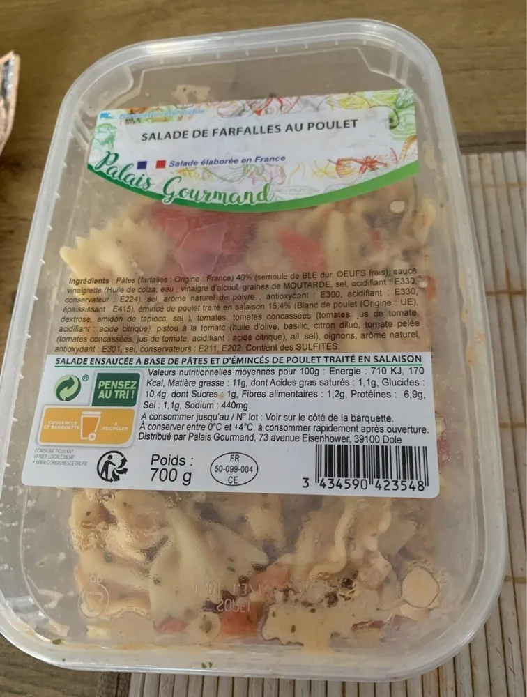 Salade farfalles au poulet