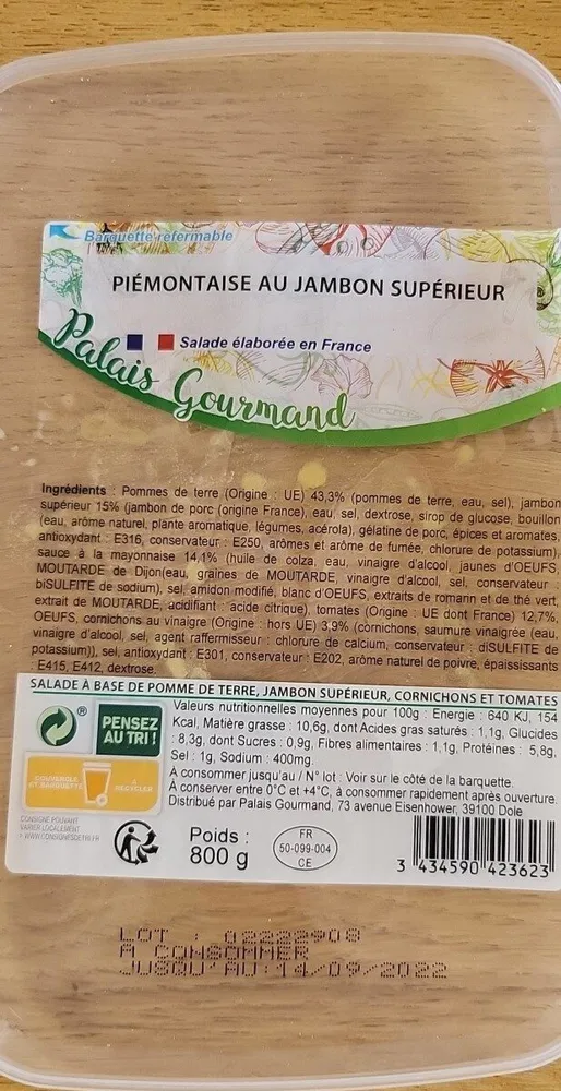 Piémontaise au jambon supérieur