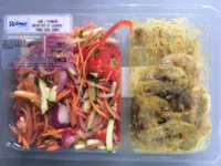 Wok/ plancha crevettes et legumes frais coco curry