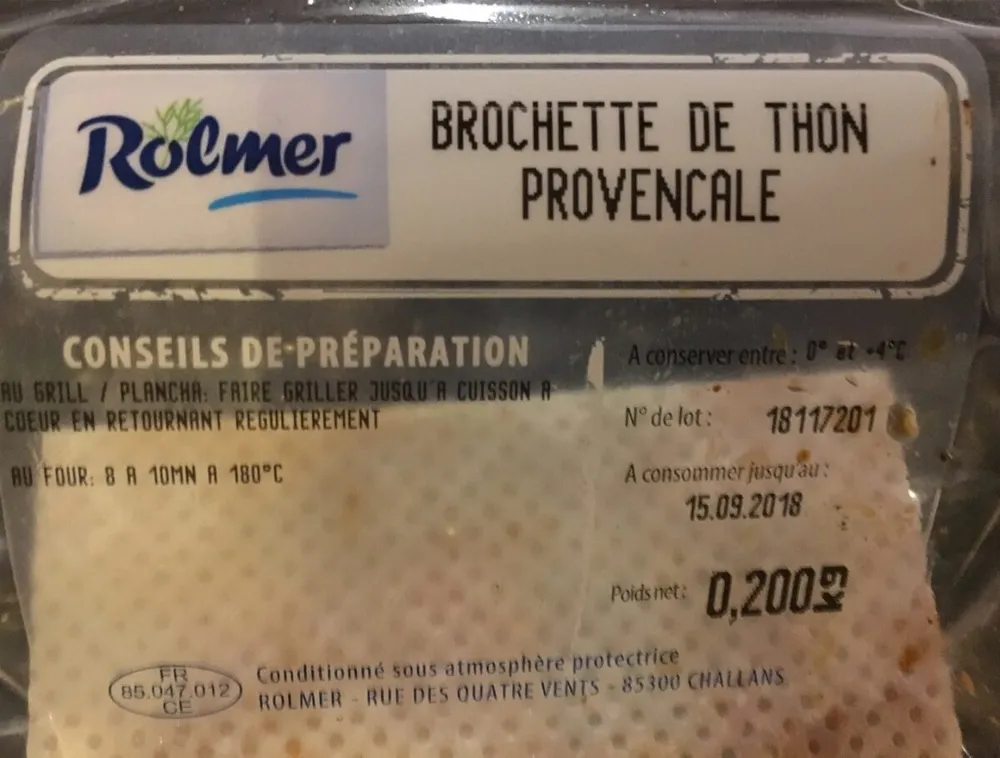 Brochettes de thon provencale