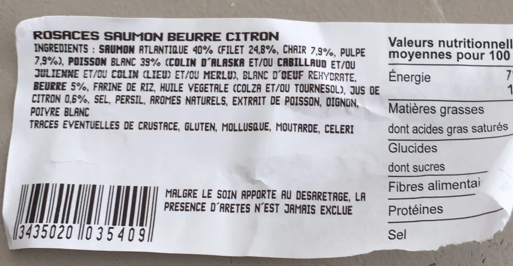 Rosaces saumon beurre citron