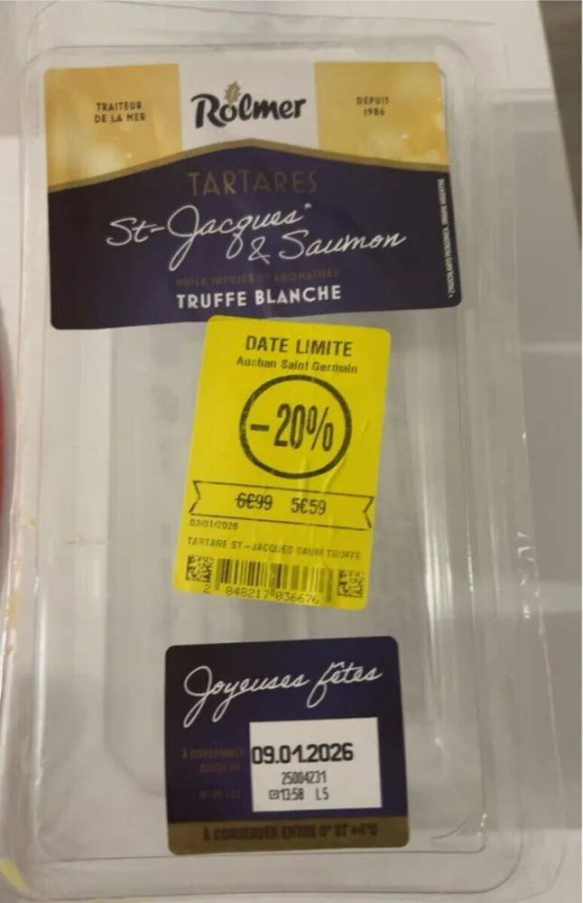 Tartares St Jacques & saumon truffe blanche