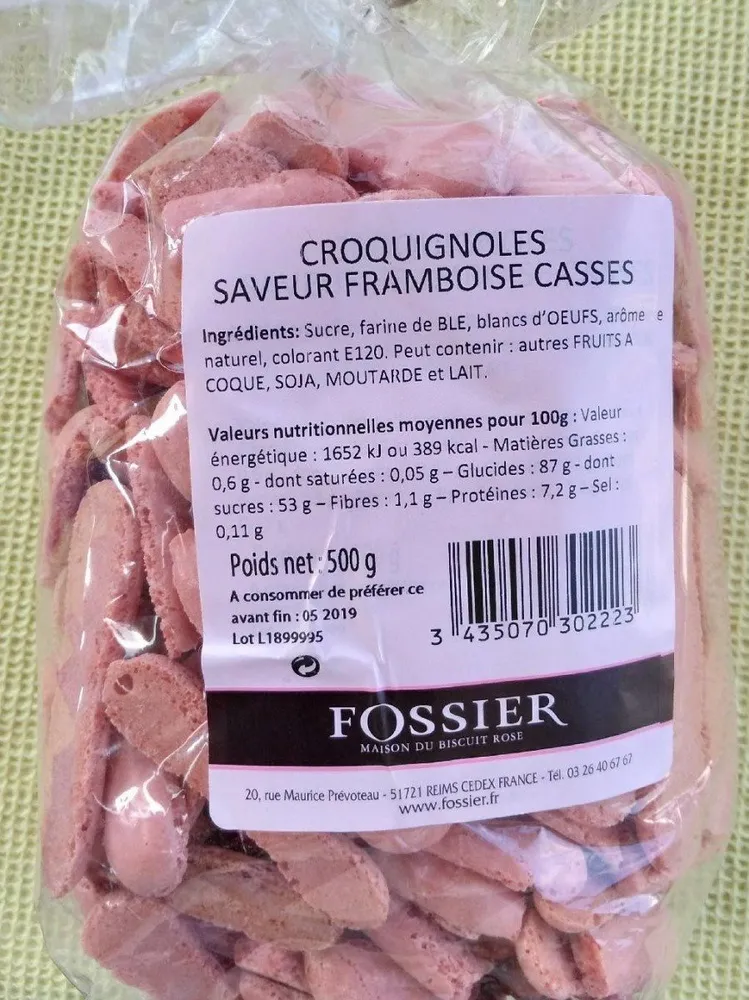 Croquignoles saveur framboise casses