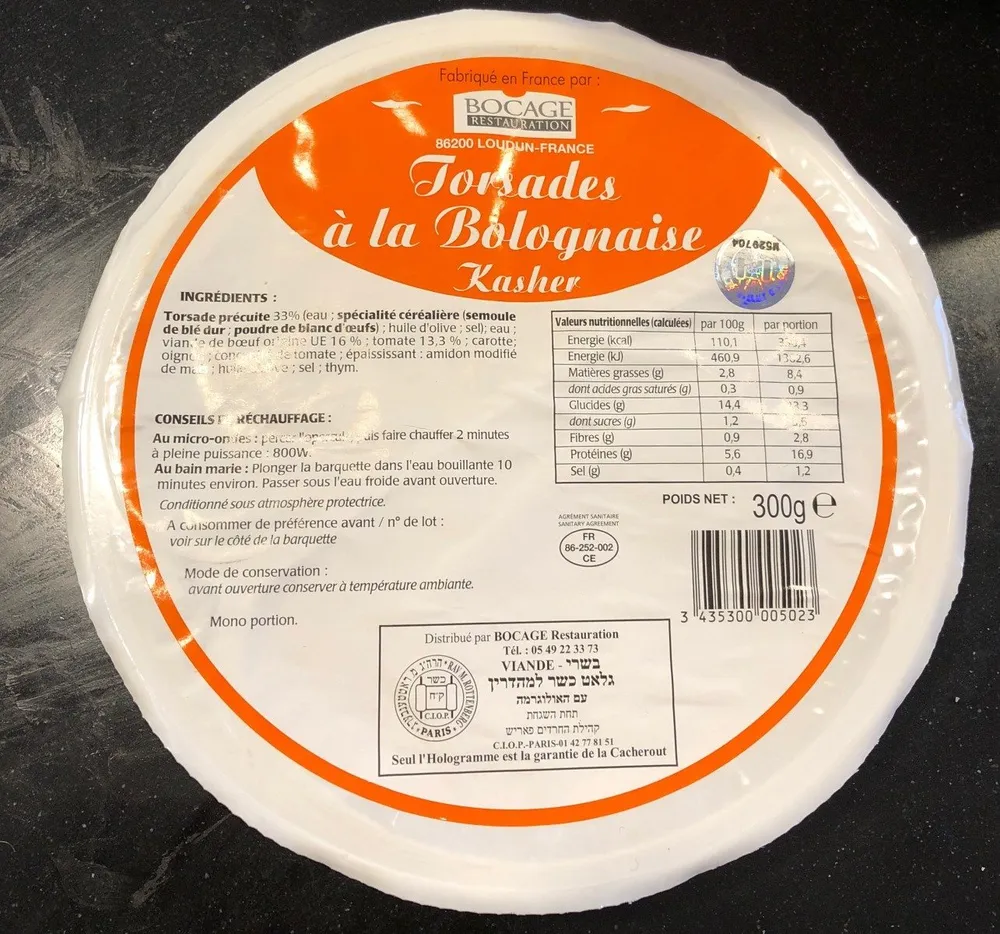 Torsades a la bolognaise