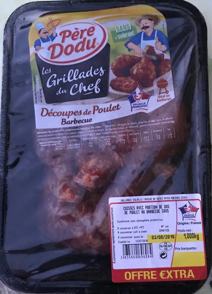 Decoupes de poulet barbecue