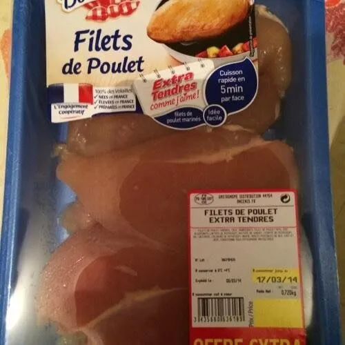 Filet de poulet PERE DODU, 2 pièces, barquette