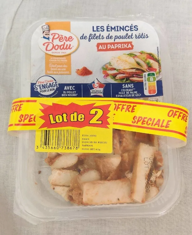 Les émincés de filets de poulet rôtis au paprika