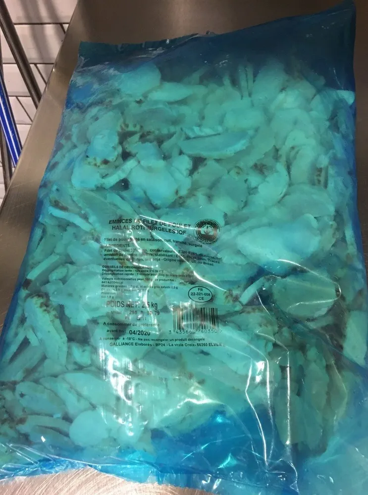 Emincés de filet de poulet Halal Roti surgelés IQF