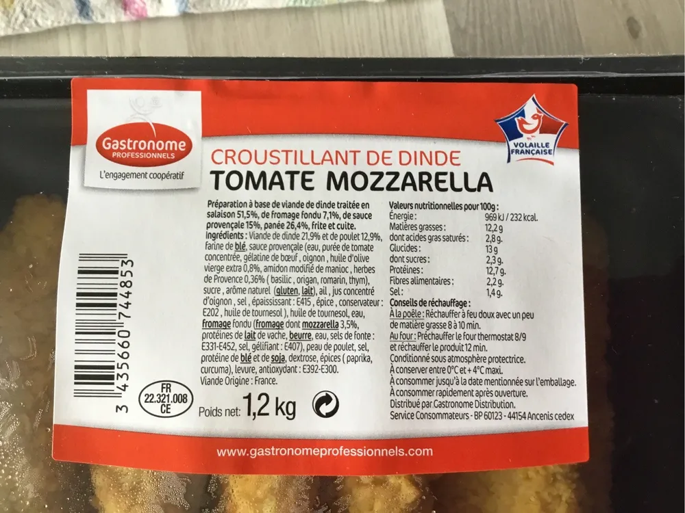 Croustillant de dinde tomate mozzarella