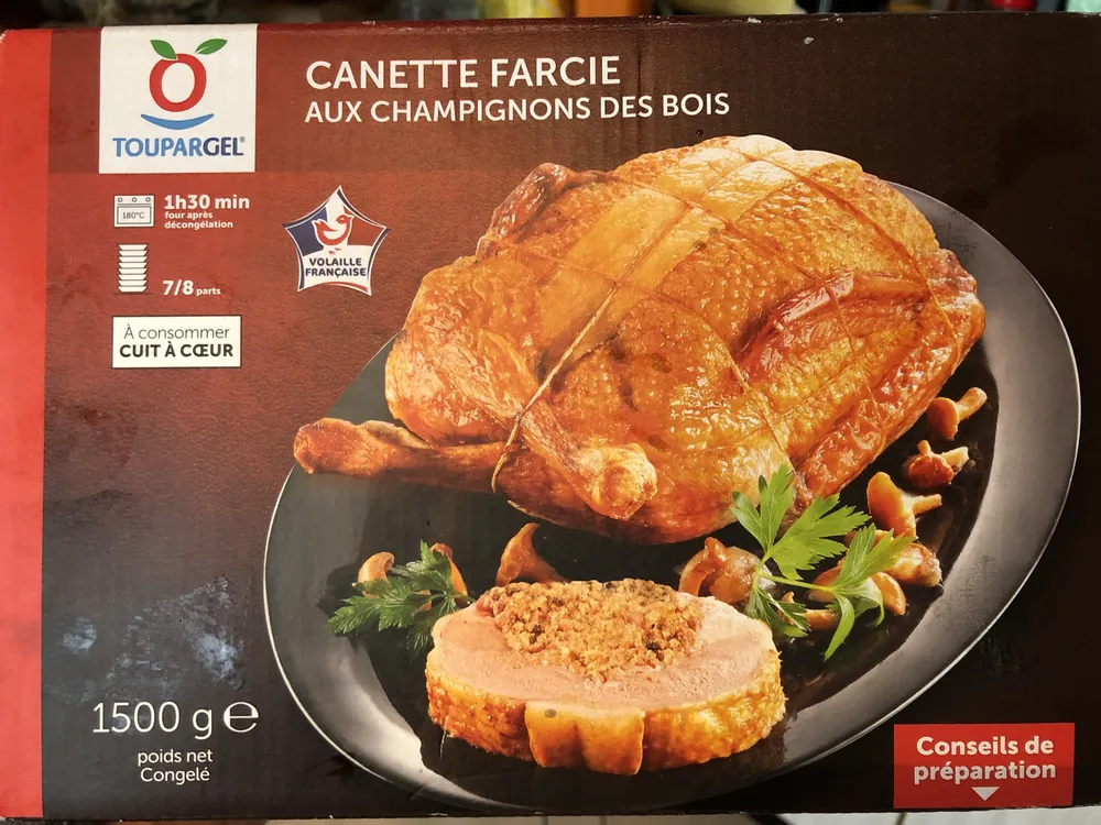 Canette farcie aux champignons des bois