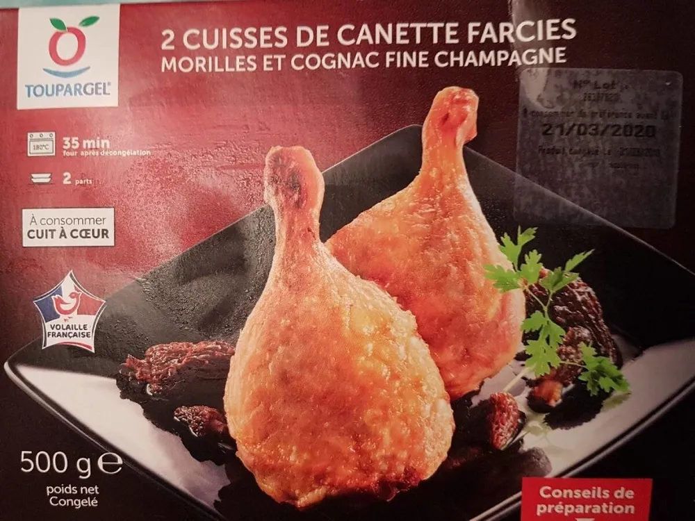 Cuisses de canette farcies morilles et cognac