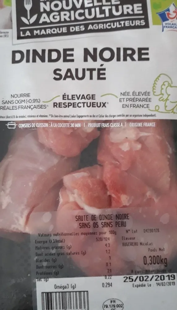 Sauté de dinde noire