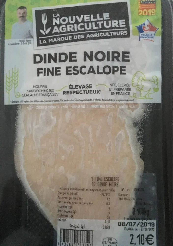 Dinde noire escalope de dinde