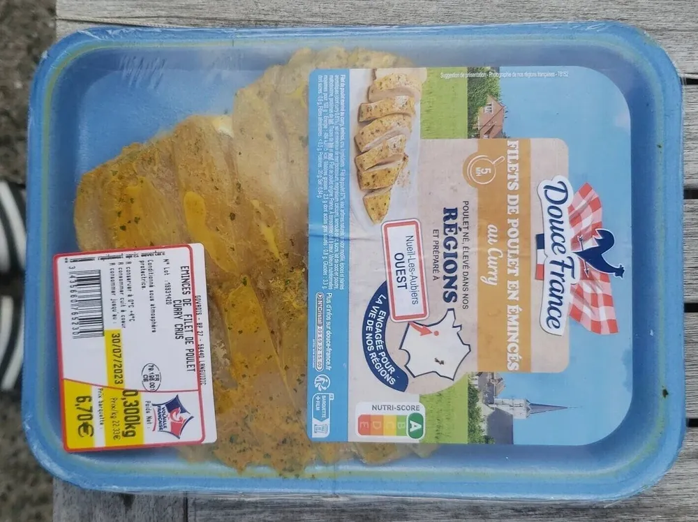 Filets de poulet en émincés au Curry