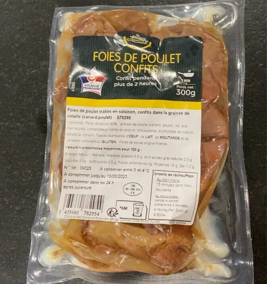 Foies de poulet confits