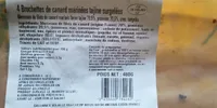 4 brochettes de canard marinées tajine surgelées