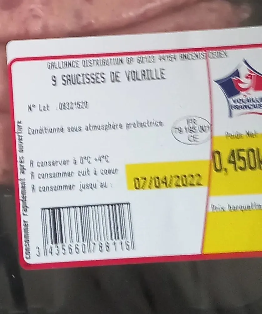 Saucisse de volaille