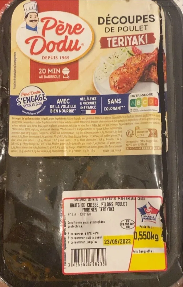 Découpés de poulet Teriyaki